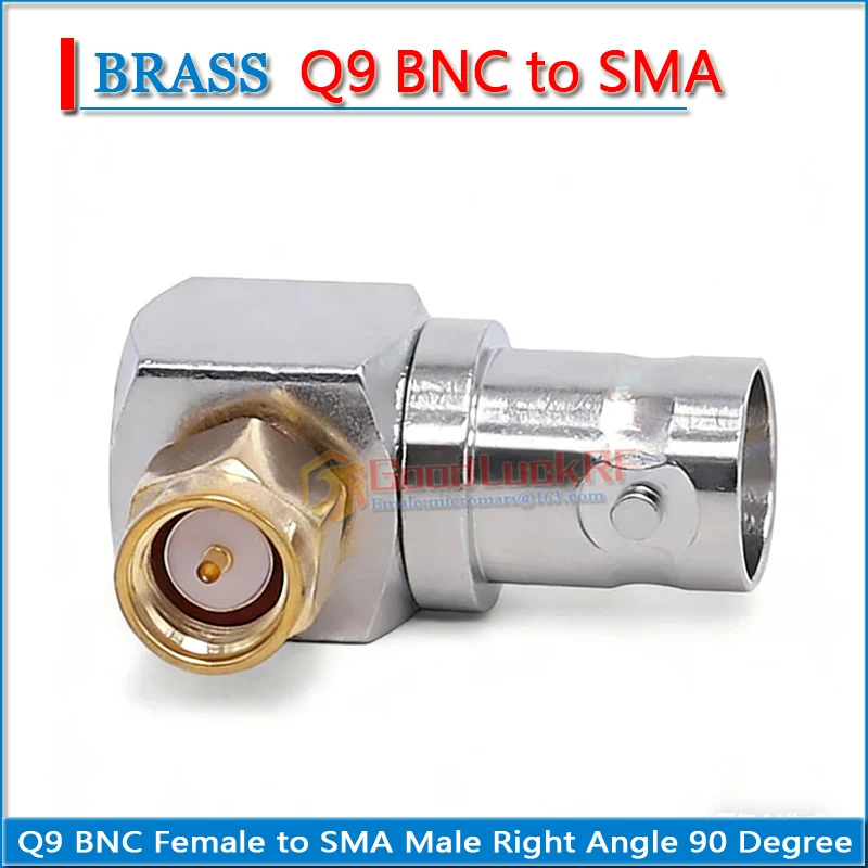 SMA Male to Q9 BNC Female Right Angle 90 Degree Gold Plated Copper 50ohm SMA/BNC-JKW BNC/SMA-KJW RF Connector Adapter Socke