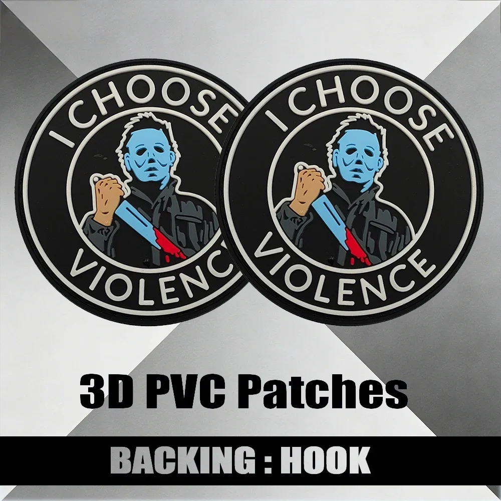 

Нашивка 3D PVC «Я выбираю насилие» (Майкл), резиновая нашивка с креплением на липучке для куртки, плеча, аксессуар для самостоятельного пришивания