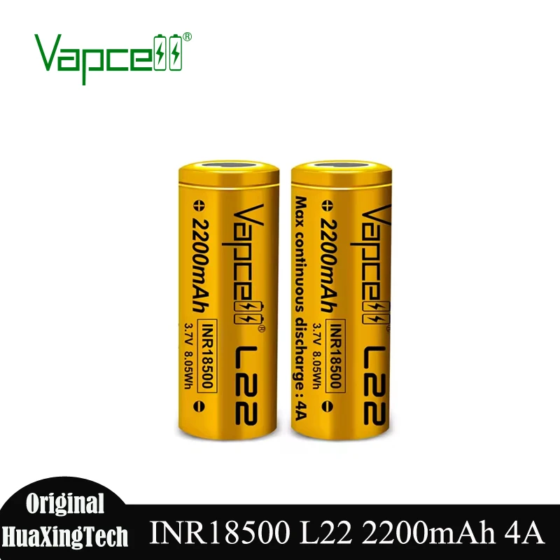 1-10 Uds Vapcell L22 INR 18500 2200mah batería 4A 3,7 V baterías de litio recargables de alta calidad para juguetes eléctricos para niños