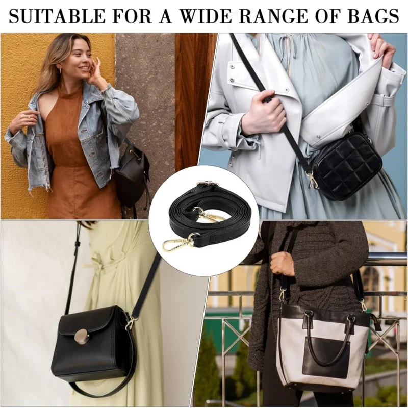 New PU Leather Shoulder Strap Solid Color Adjustable Crossbody Bag Belt Replaceable Strap for Handbags Purse DIY Bag Accessories