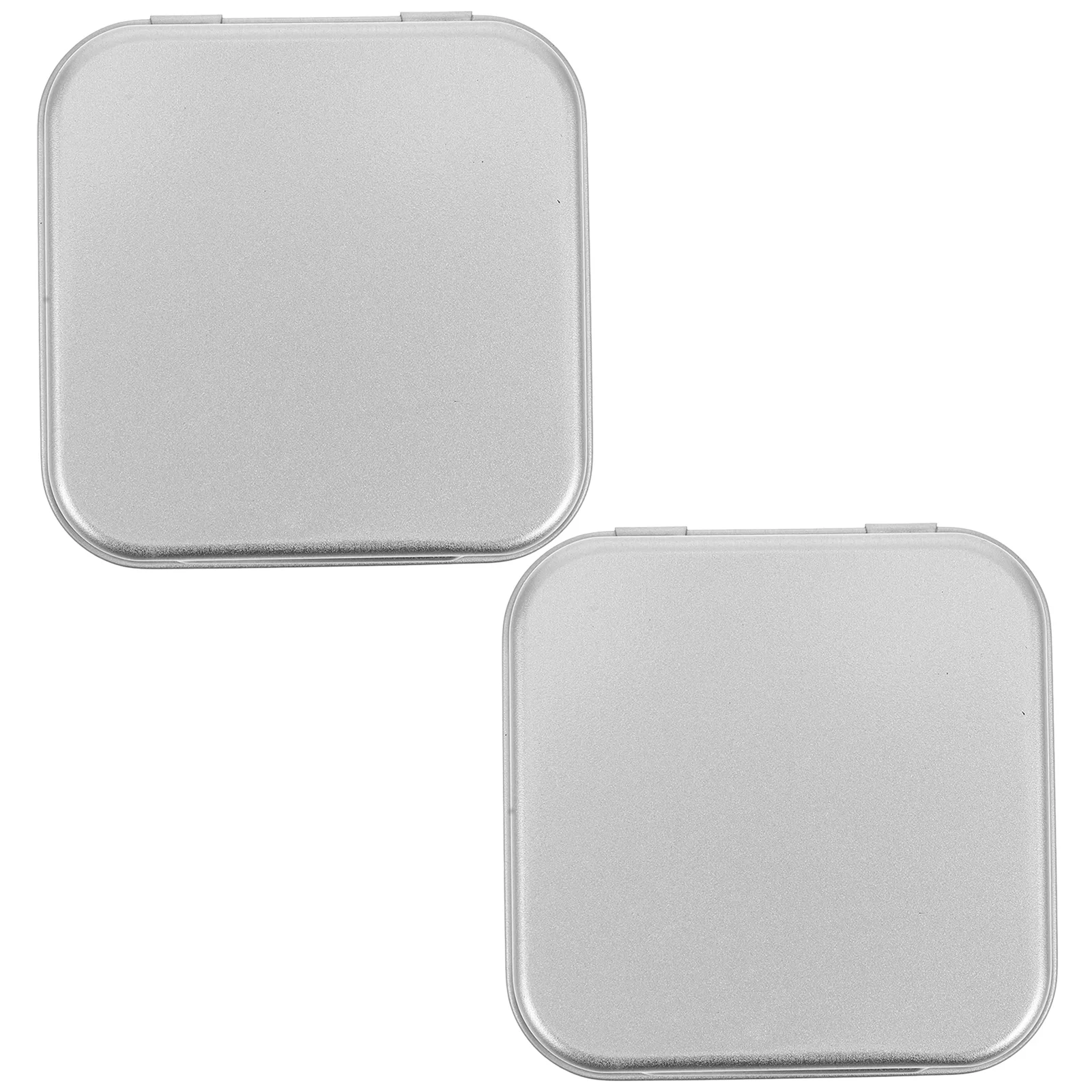 

2Pcs Square Metal Tin Boxes Mini Portable Storage Containers Jewelry Candy Small Metal Box with Lid Storage Tin