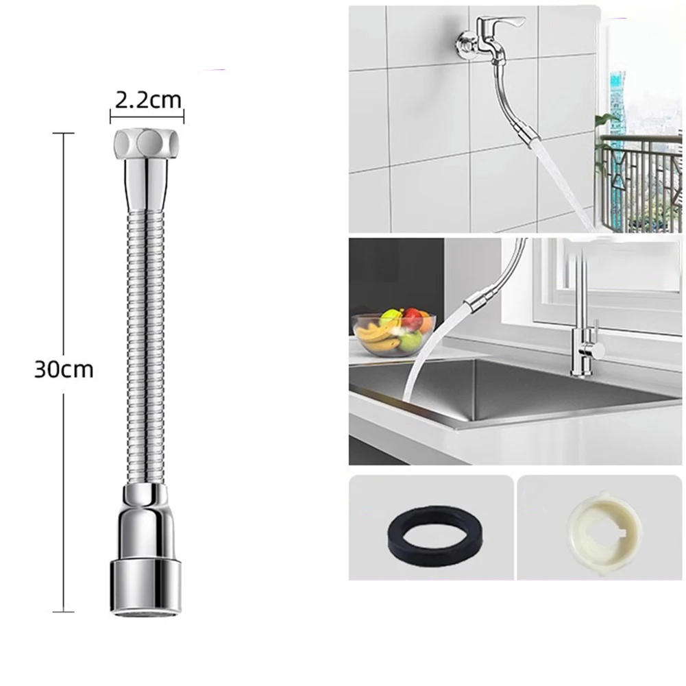 1PCS Stainless Steel Kitchen Faucet Extender Nozzle Aerator Bendable Home Kitchen Supplies Water Pipes Faucet Extension Pipe