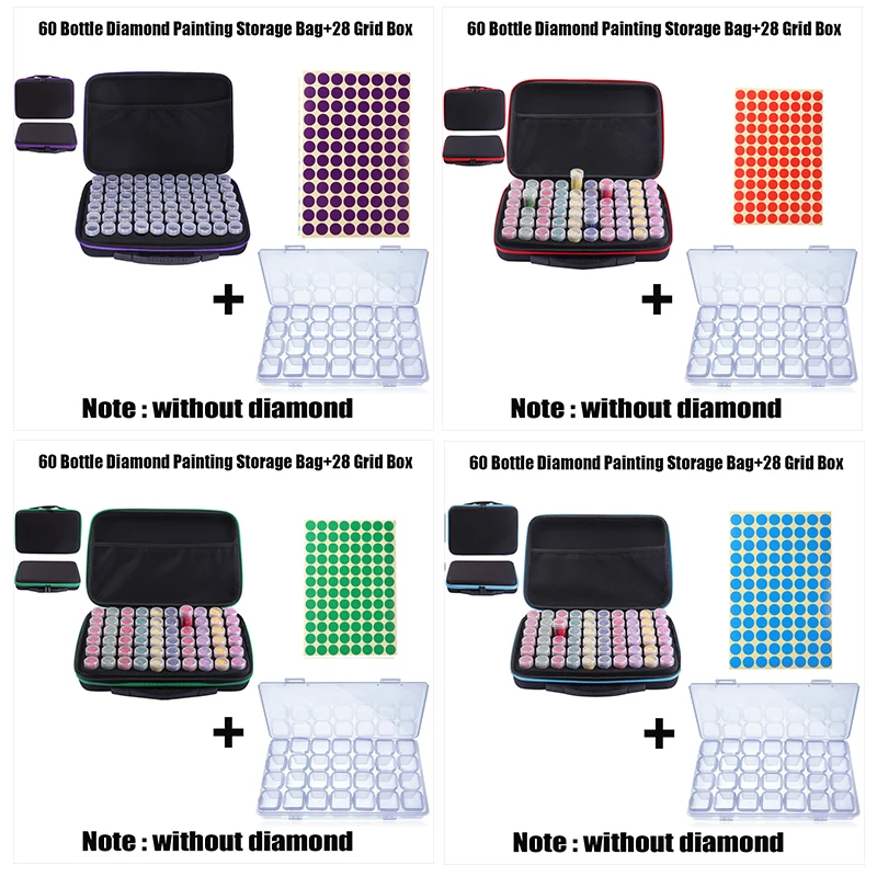 

Diamond Painting Storage Case,60 Slots +28 Grid Box Diamond Art Kits Accessories for Craft Jewelry Beads Organizer Boxes
