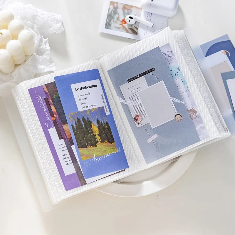 

40pcs/book A6 Storage Booklet Simple Large-Capacity Waterproof Photo Storage Book High Quality PP Material