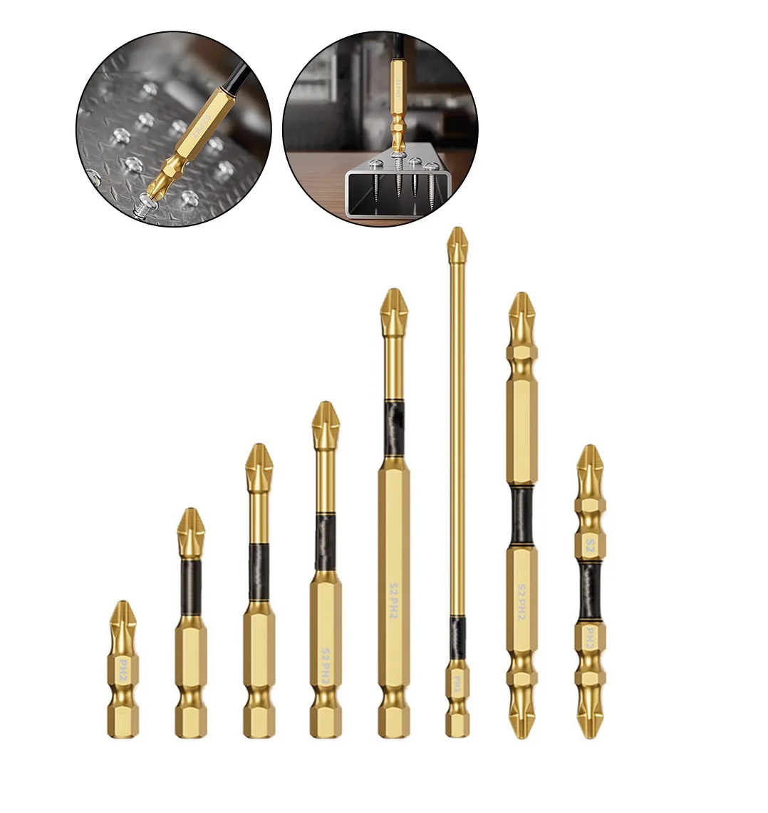 1 PCS 25-150mm Magnetic Screwdriver Head High Hardness Screwdriver Batch Head Electric Screwdriver Head Tool