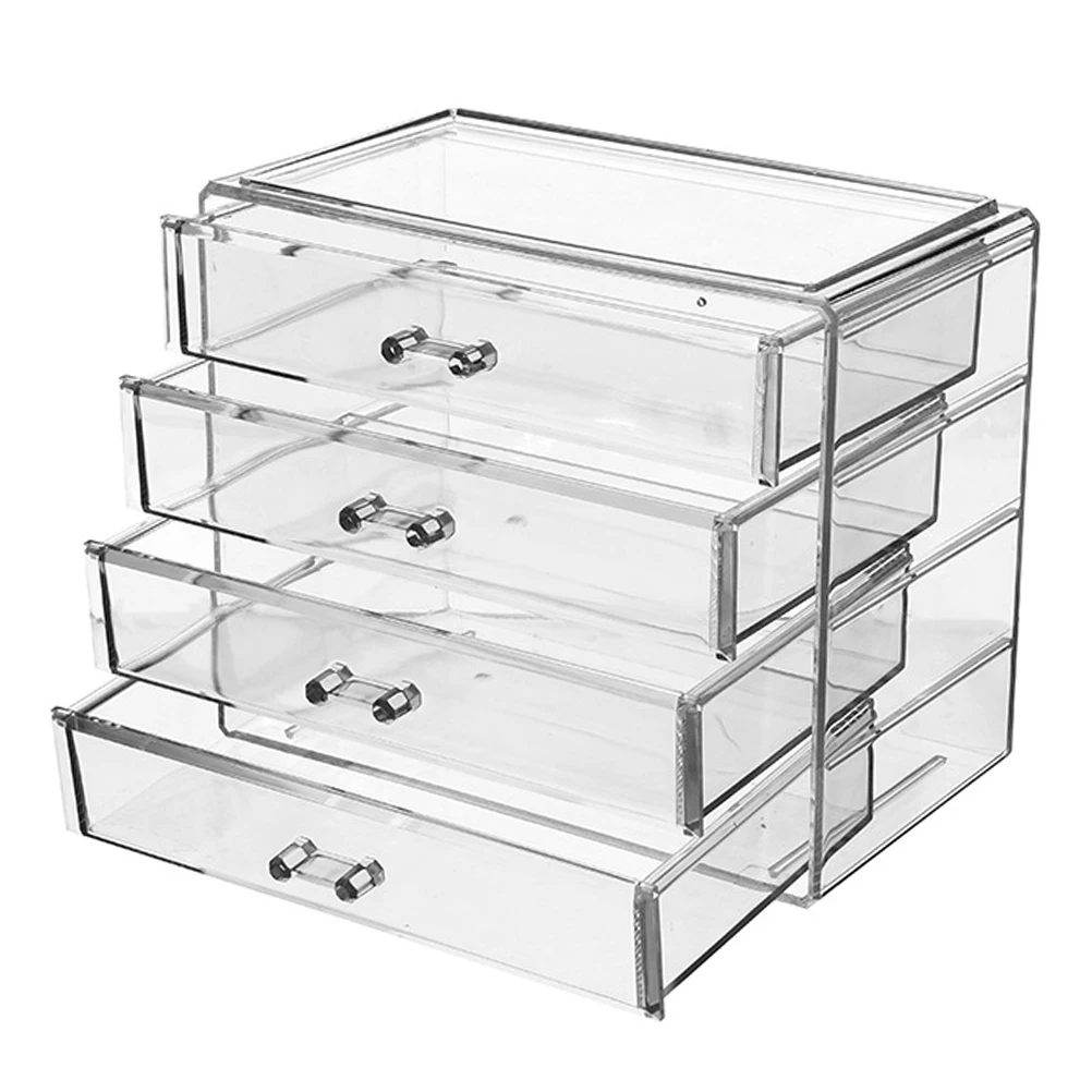 

Acrylic Box Transparent Drawer Dresser Jewelry Storage Case Desktop Organizer For Lipstick Nail Polish Display