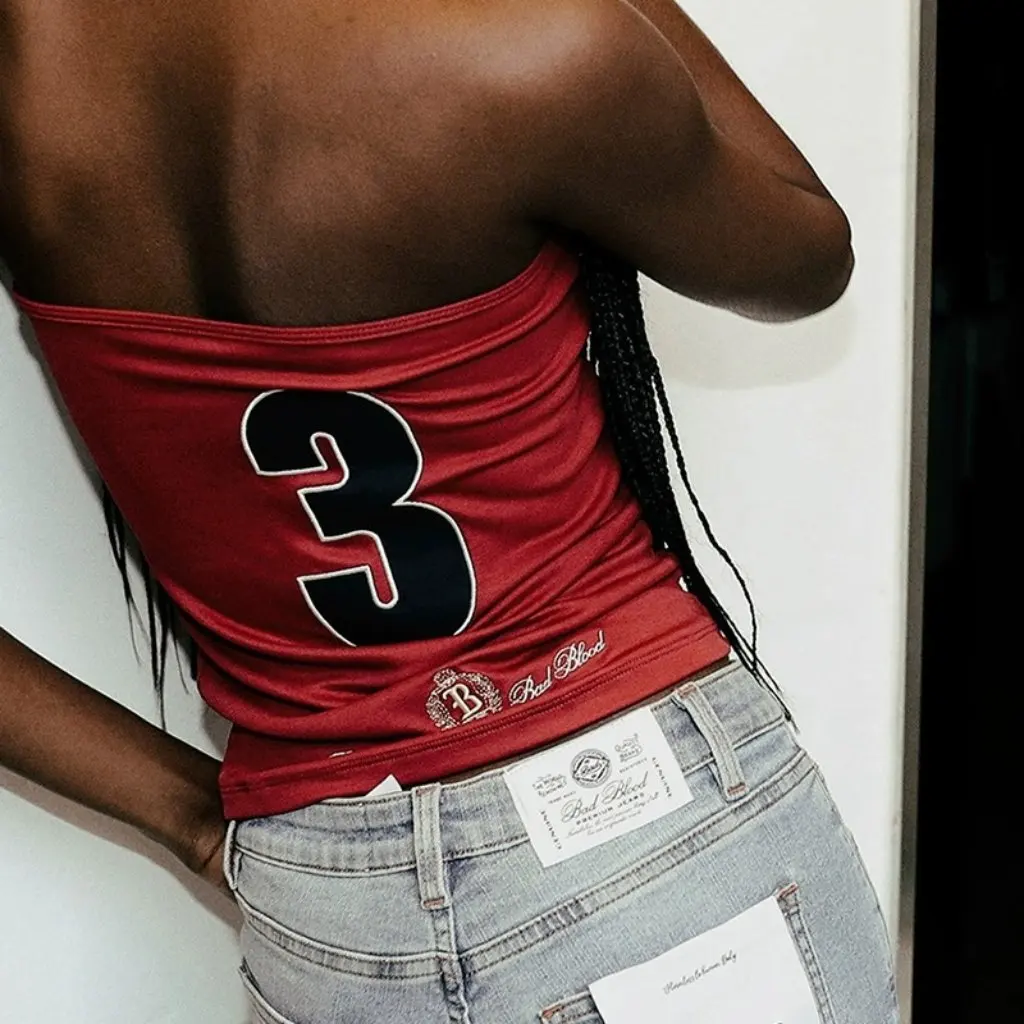 

Korean Badblood Bcac Series Women's Retro Tube Top Vest Sexy Embroidered American Style Niche Fashion Summer Top