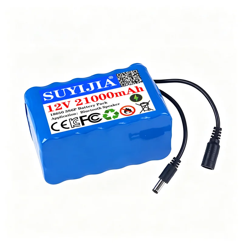 NEW 12V 21000mAh 18650 Lithium Battery Pack 3S6P large Capacity Built-in BMS 21Ah Suitable for Small Power Electronic Equipment.