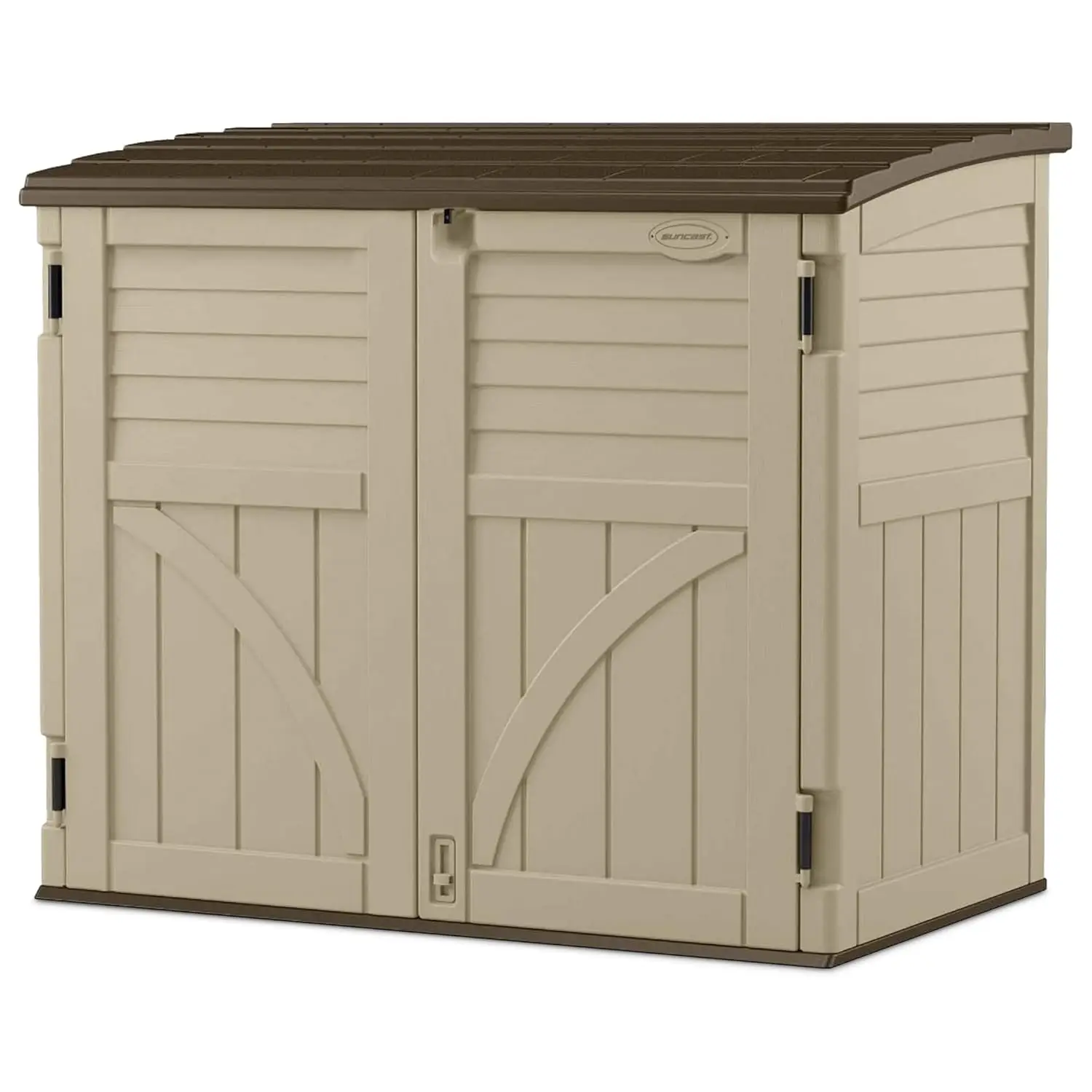 

Горизонтальный навес, компактная система наружного хранения, 34 куб.см. футов. Емкость, песок и шифер - запираемая смола для нескольких стен, по индивидуальному заказу