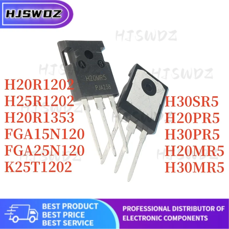 10PCS NEW quality H20PR5 H20MR5 H30PR5 H30MR5 H30SR5 H20R1202 H20R1353 FGA15N120 FGA25N120 H25R1202 K25T1202 TO-247 IGBT tube