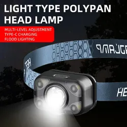 LED Headlamp Induction Light Flashlight Rechargeable Fishing Lamp Light Support White Light Ultra-Light Emergency Climbing Light