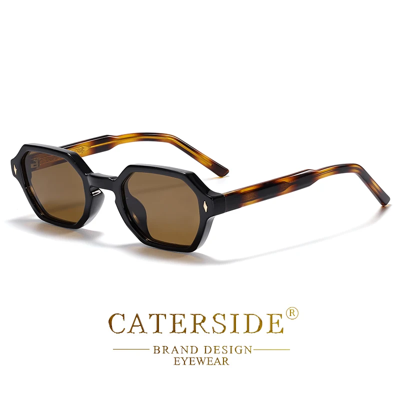 CATERDIDE Retro Polygonale Herren-Sonnenbrille, personalisiertes Design, quadratischer Rahmen, Sonnenbrille für Damen, Partys, Reisen, Urlaub, Brille – Detail 13