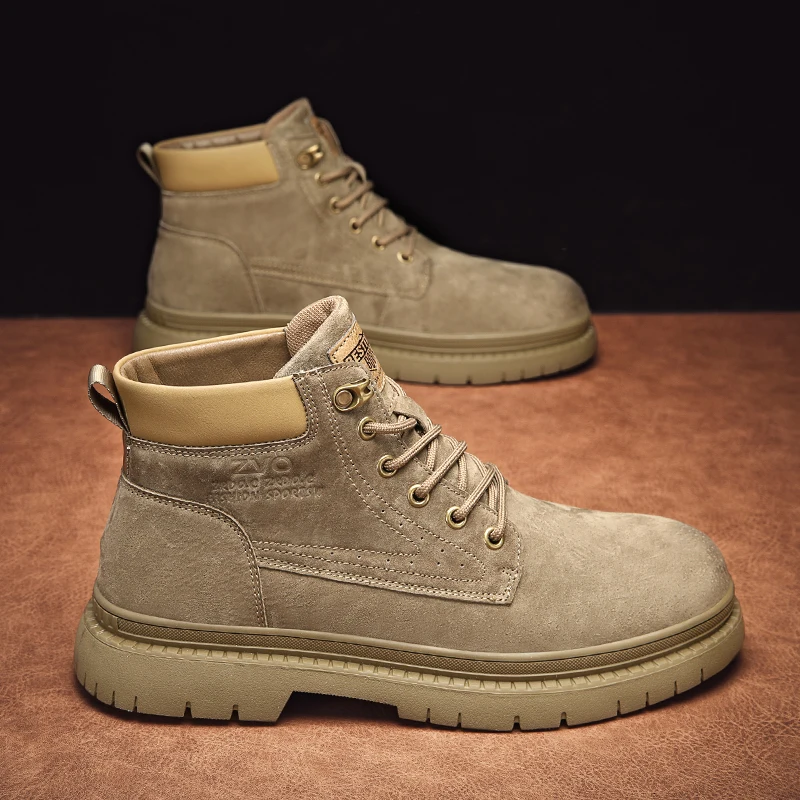 

Mens Boots Casual Shoes Outdoor Ankle Hiking Cowboy Tactical Platform Designer Luxury Leather Work Sneakers