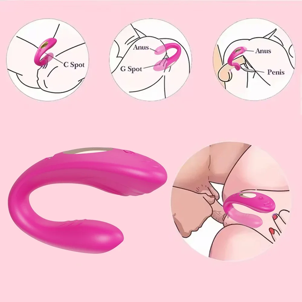 Vibrador para parejas, vibrador tipo U portátil para mujeres, clítoris vaginal, estimula el masaje del punto G, masturbación femenina, Juguetes sexuales para adultos