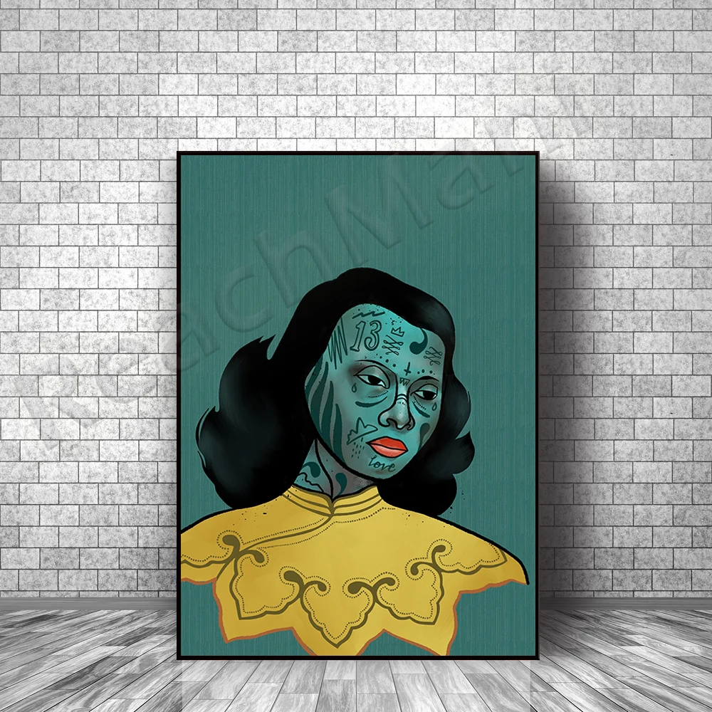 Tatouage Tretchnikoff Vert LadEuropéens, Kitsch Print, Kitsch Wall Art, Cool Print, Vintage Classic Deco Poster