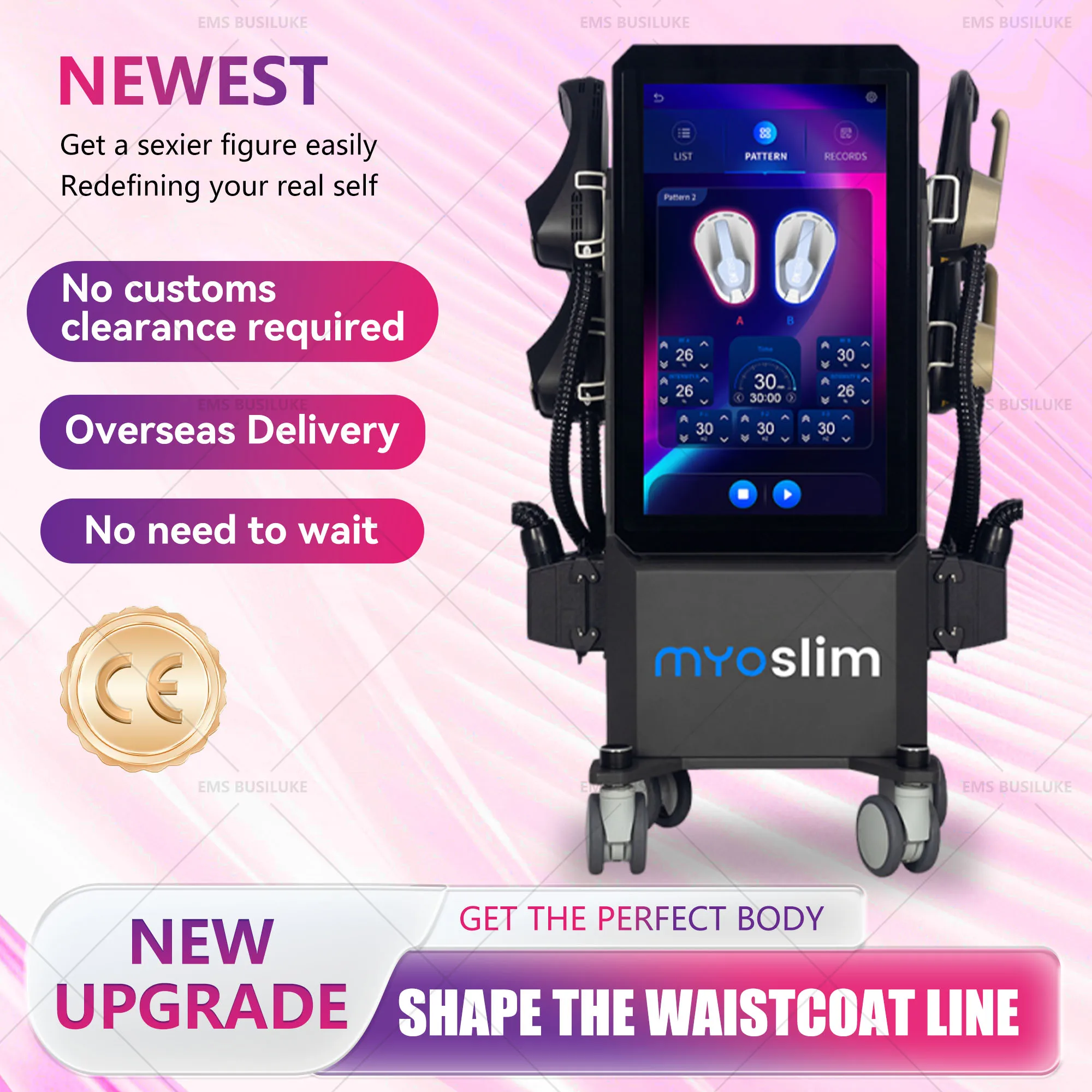 

6500W MYOslim EMS Sculpt Machine RF Sculpting Massage Electromagnetic Shaping Slimming Muscle Stimulation Weight Loss Therapy