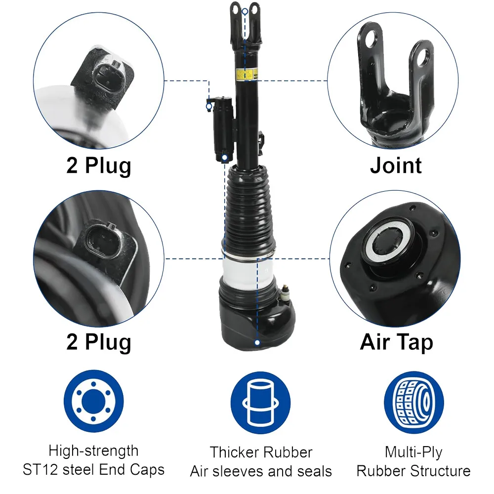 37107915969 37106899040 2 قطعة دعامات صدمات التعليق الهوائي الأمامي لـ 2016-2020 BMW 7 Series G11 G12 740i 750i RWD أسود SA-1037