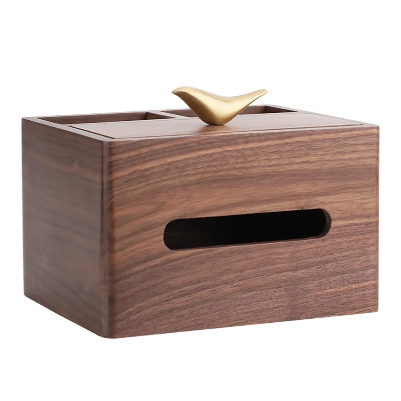 

Spot walnut tissue box, desktop coffee table, remote control mobile phone storage wooden box, multi-functional solid wood pumpin