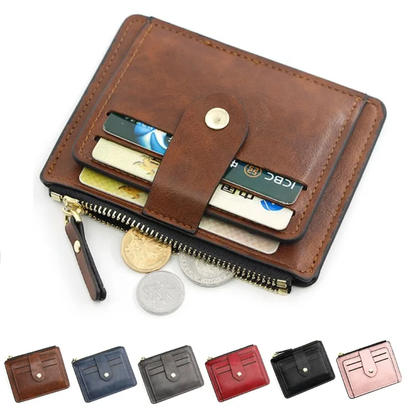 

Men Fashion Credit ID Card Holder Wallet Male Leather Wallets with Coin Pocket Luxury Brand Designer Business Purse