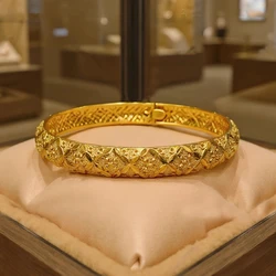 Dubai Kurdish Turkish Gold Plated Bangles for Women Middle East Wedding Accessory Bridal Bracelets Jewelry
