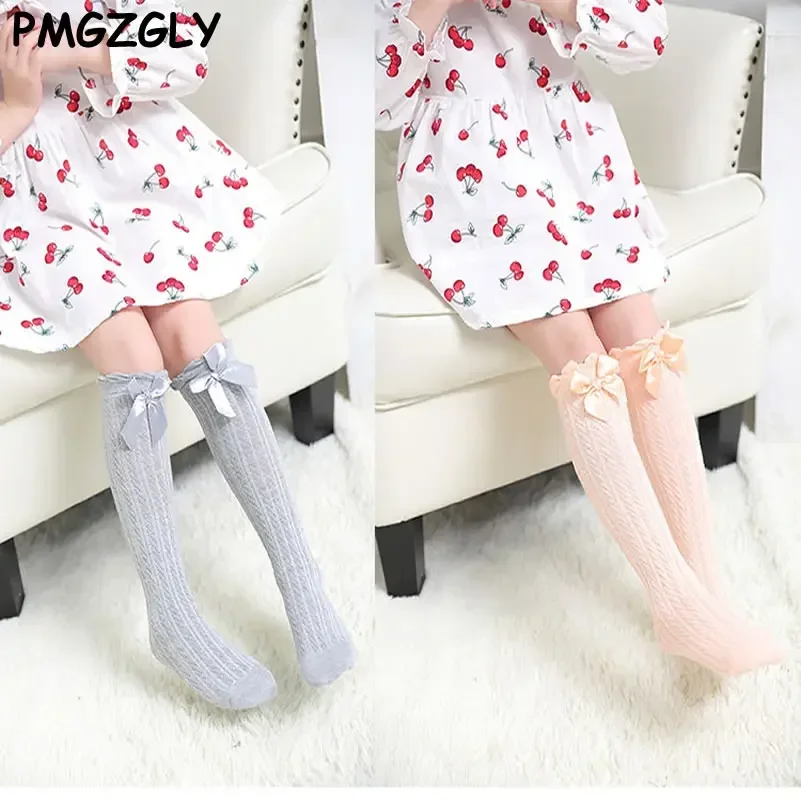 العلامة التجارية طفل الفتيات Sockings الركبة عالية الطفل الجوارب أنبوب طويل الاطفال تدفئة الساق فتاة الجوارب القوس الجوارب الربيع والصيف والخريف والشتاء