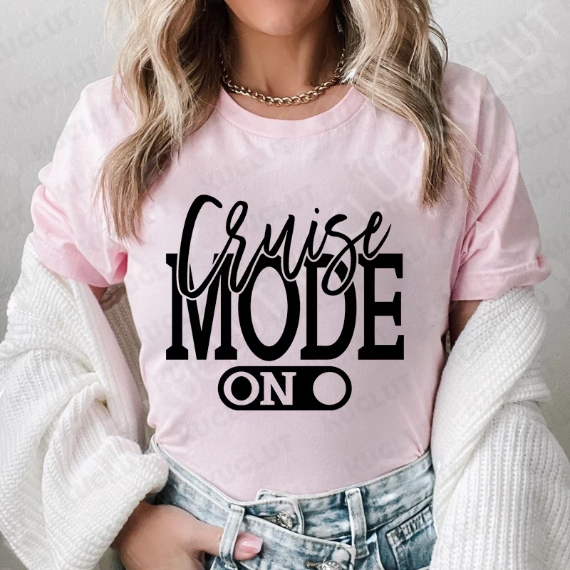 Cruise Mode T-shirts Cruise Vibes Shirt Family Matching Group Shirts Holiday Summer Vacation Tees Girls Trip Shirt Vacation Gift