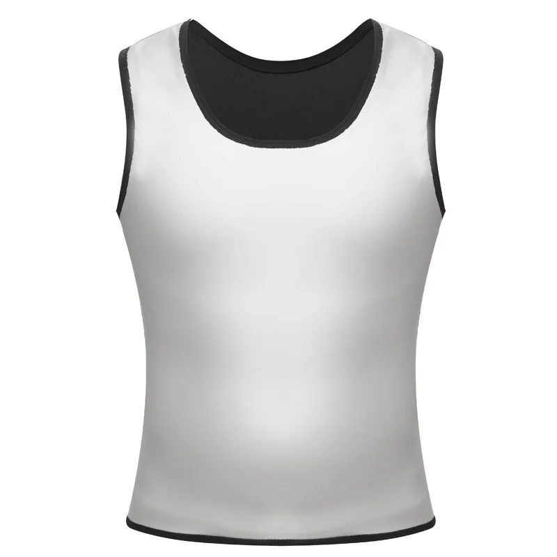 1pcs Men\'s Shapewear Coated Silver Vest Exercise slimming corset Compression Sweat Reducing Fat Sauna Tops Men Waist Trainer