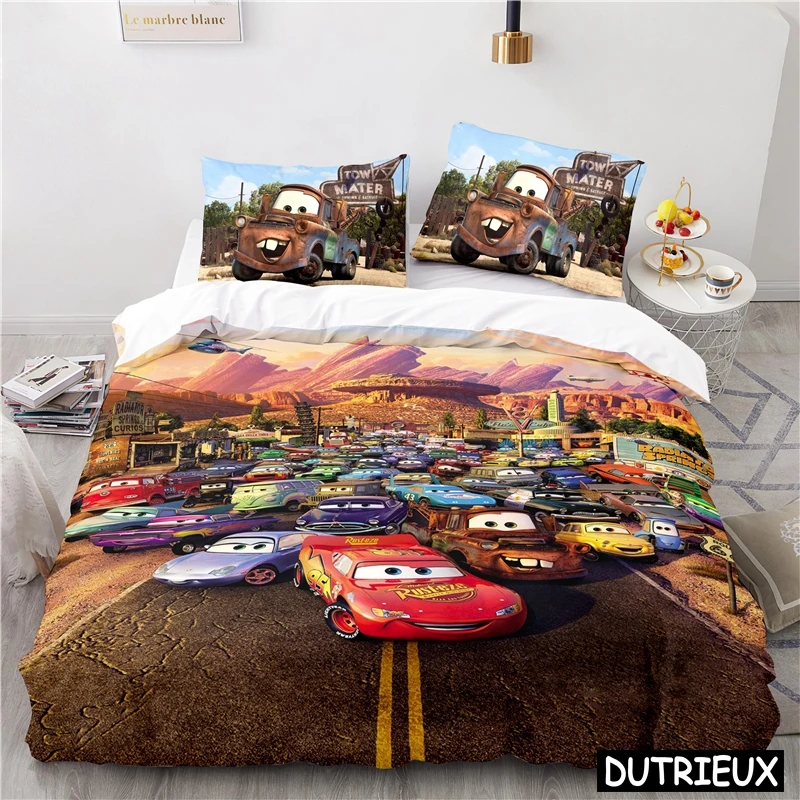 

Cars Lightning McQueen Bedding Set Soft Duvet Cover Set Comforter Cover With Pillowcase Set Home Textile Bedclothes For Kids Boy