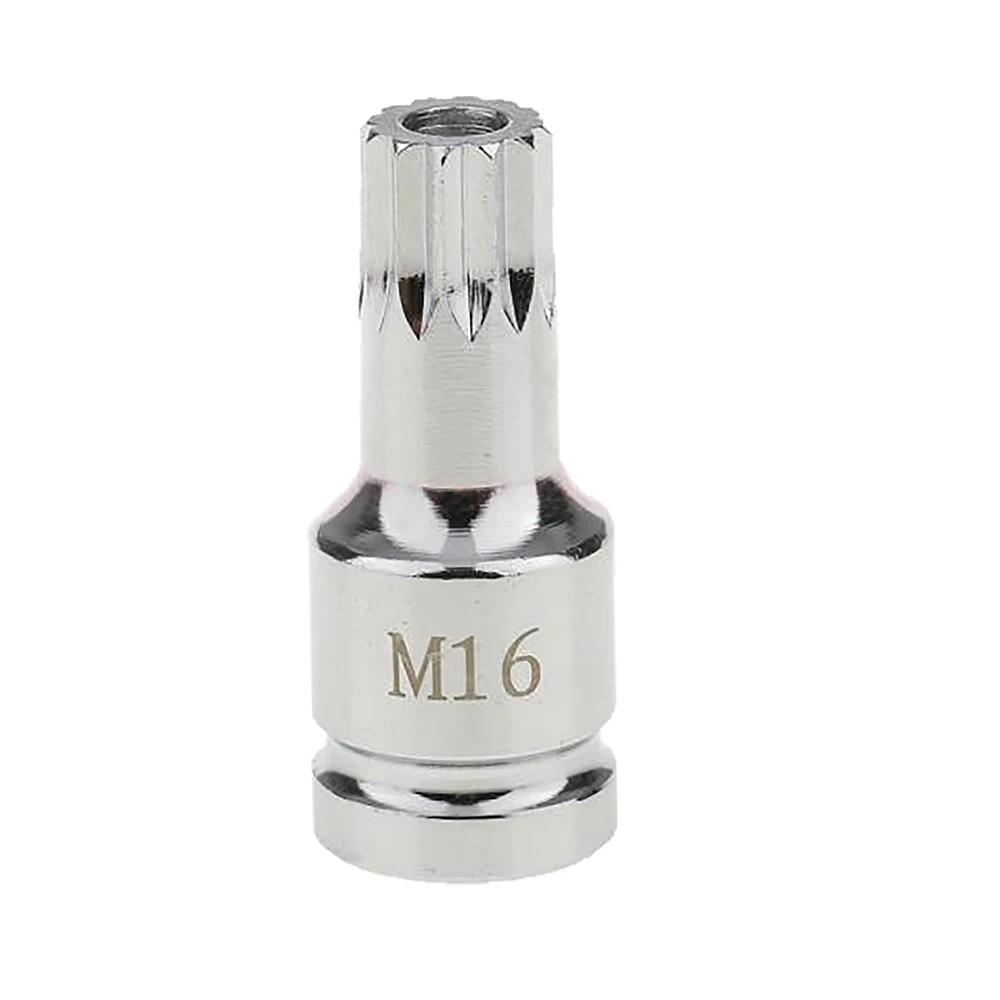Car Oil Drain Plug Key Socket Kit Gearbox Axel Removal Wrench Tool M16 Security Spline 1/2Inch Drive