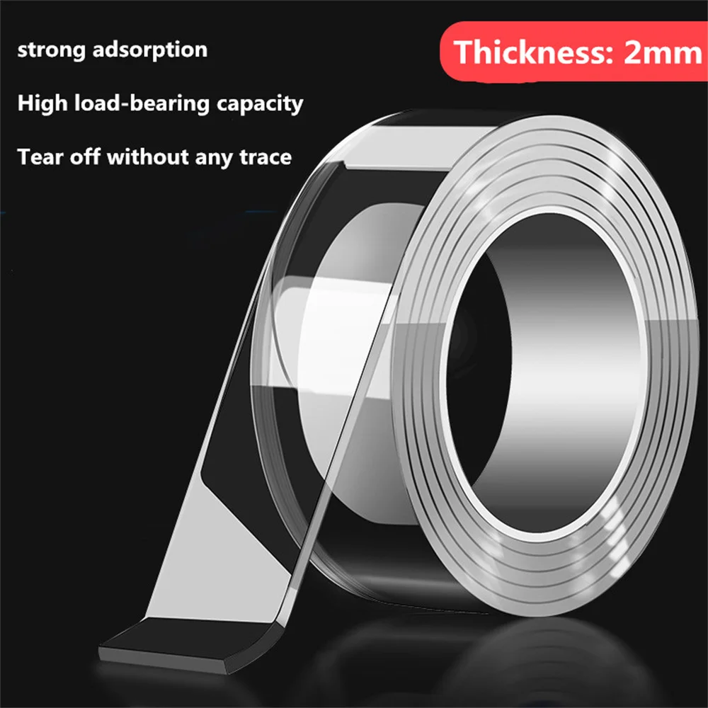 Adhesivo Nano de doble cara de 2MM de espesor con fijación perfecta, resistencia a altas temperaturas y fuertes propiedades impermeables