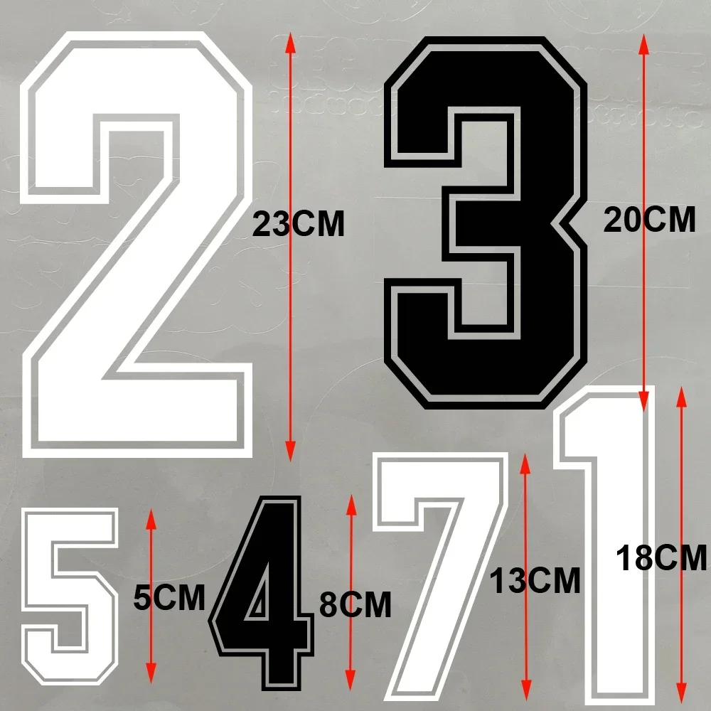 White Black Men Kids Number Iron on Patches Letter DIY Basketball Football Jersey Number Boys Gilrs Clothes Hot Transfer Sticker