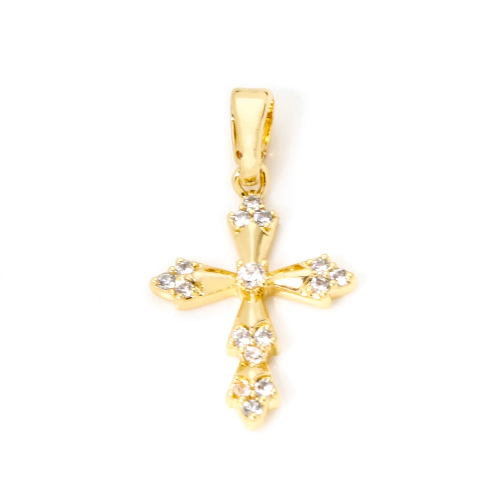 2 stücke Religiöse Messing Charms Mehrfarbige Kreuz Klare Zirkonia Anhänger DIY Halskette Ohrringe Für Frauen Männer Schmuck Erkenntnisse – Detail 2