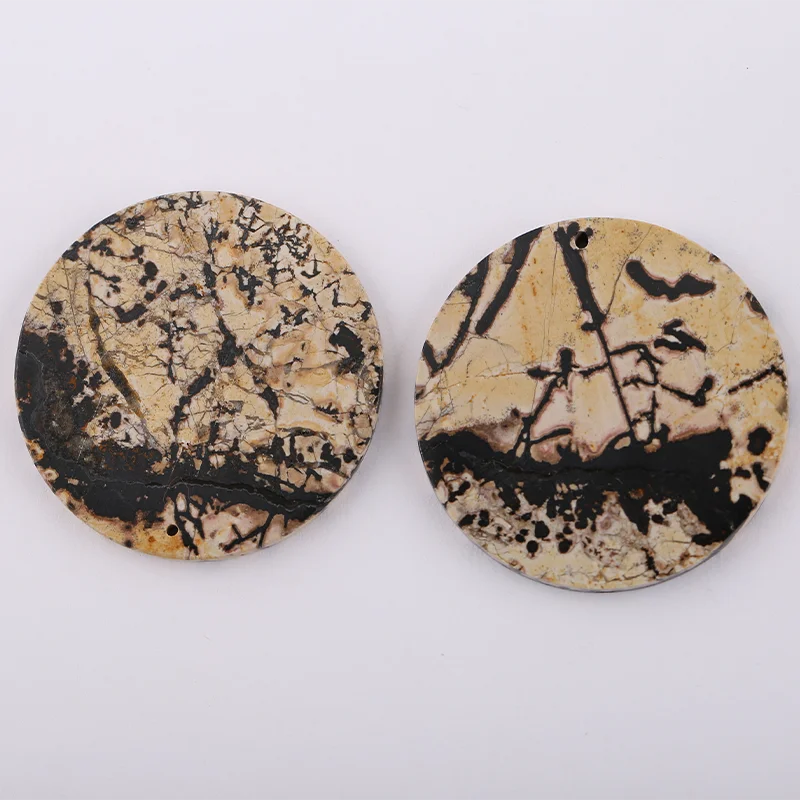 Natural Grass pine Round Disc Shape Earrings Beads For Jewelry Making , DIY Jewelry, Gemstone Earrings,Gemstone Jewelry 33mm