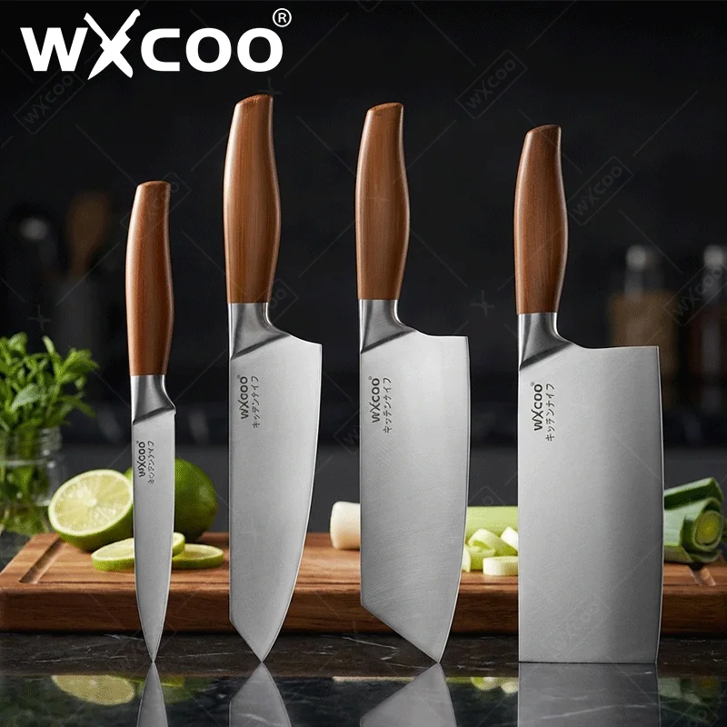 WXCOO Küchenmesser Japanisches Kochmesser Edelstahl Schälmesser Allzweckmesser Santoku Sushi-Messer Tranchiermesser Ausbeinmesser Fleischbeil