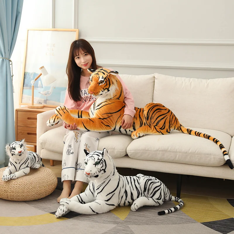 30/40/50/60/75/90cm Simulation Tiger Plush Toy Real Life Siberian Tiger Big Size Plushies Doll Soft Kids Toys Gifts Home Decor