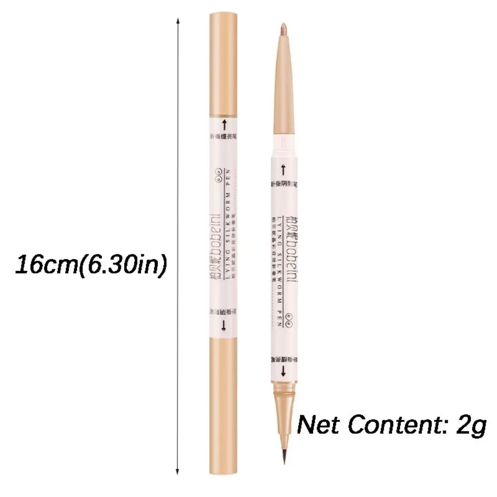 Perlglanz-Glitzer-Lidschattenstift, wasserdicht, doppelseitig, liegender Seidenraupenstift, erhellt glänzende Augenlider, Textmarker, Make-up-Stift