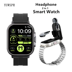 Headphone Smart Watch Headset 2 in 1 BT Calls Heart Rate Blood Pressure Health Monitoring Play Music Fashion Sports Clock D8