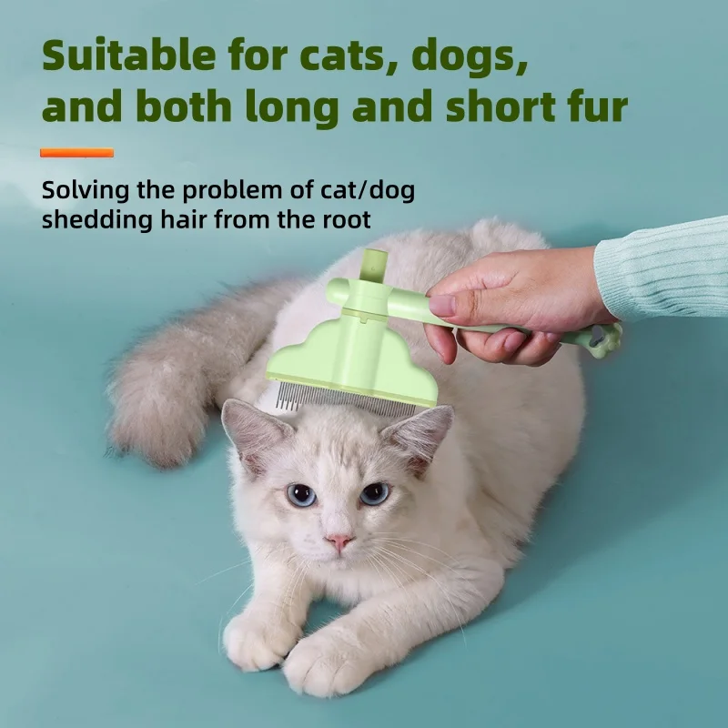 Self Cleaning Cat Dog Grooming Brush Deshedding Hair Removal Comb Knot Removing Slicker Brush Professional for Dogs Cats Home