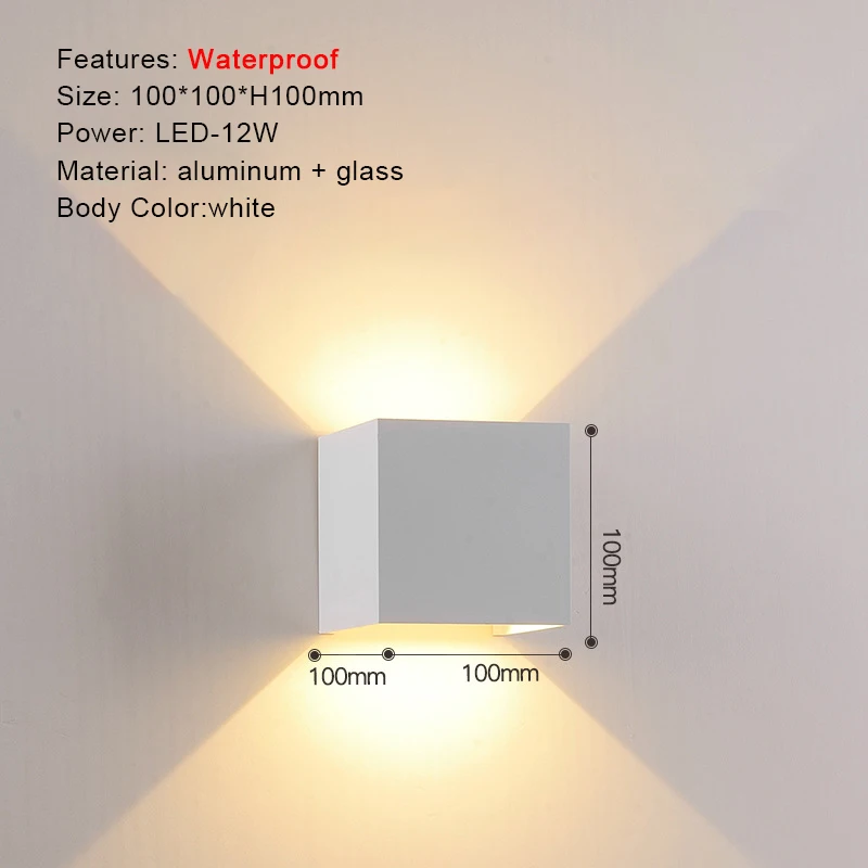 TRAZOS Ronde Vierkante Moderne Wandlampen Tuin Veranda Ip65 Waterdichte Up Down Verlichting Outdoor Led Slaapkamer Lamp Muur Decor