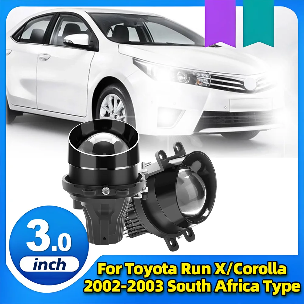 

2X 3.0 Inch Projector Len LED Car Fog Light H11 9~16V 6000K 4000LM For For Toyota Run X/Corolla 2002- 2003 South Africa Type