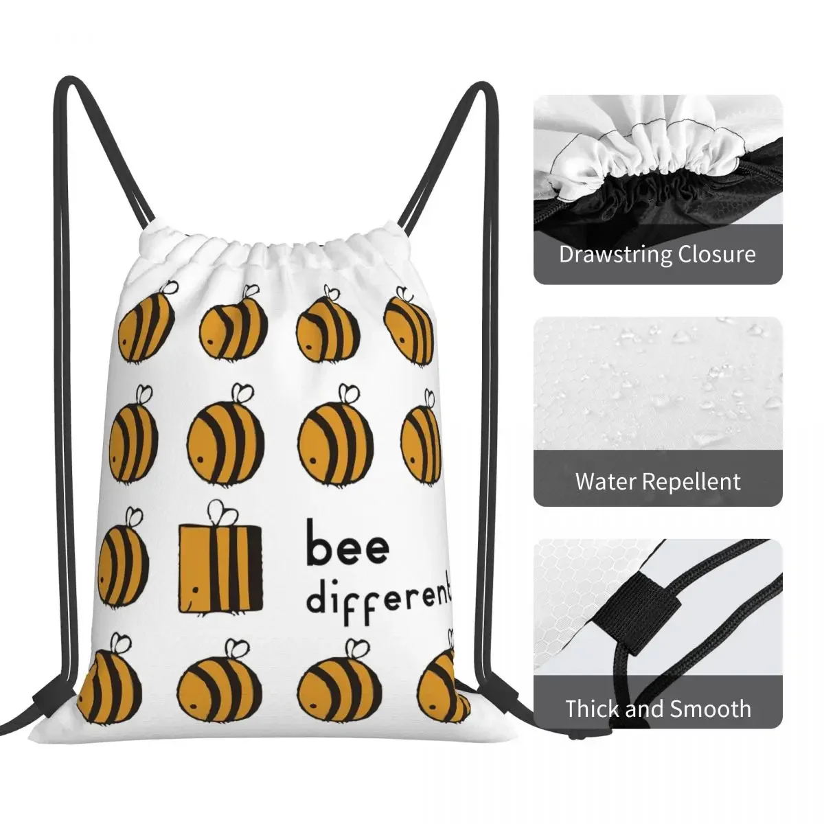 Bee Diferentes Mochilas Portáteis, Sacos de Cordão, Bundle Pocket, Diversos Bag, Bookbag, Homem, Mulher, Estudantes