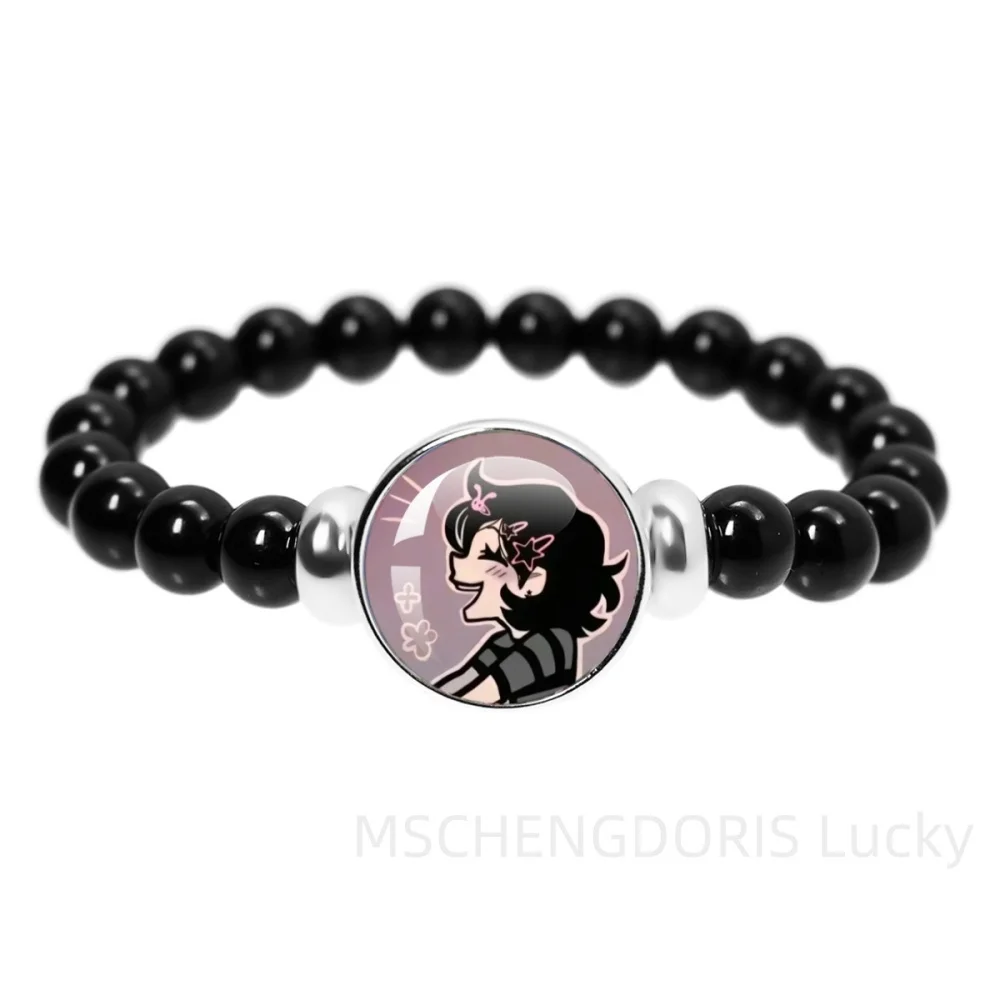 Game The Coffin of Andy And Leyley Cosplay Kawaii Bracelet Dome Cabochon Glass Elastic Bead Bracelet Fans Charm Jewelry Gift