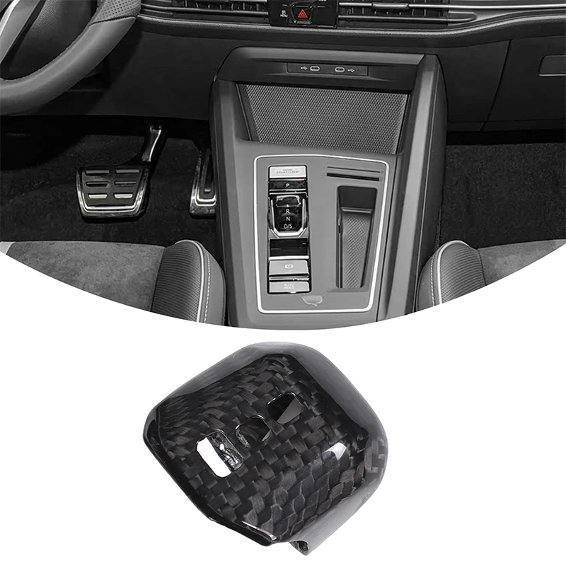 High Quality Gearshift Knob Decor Shell Real Carbon Fiber Shifter Head Trim Sticker For Volkswagen Golf 8 Mk8 CD1 2021 2022 2023
