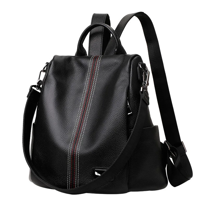 Light luxury fashion high-end feeling, top layer cowhide backpack waterproof anti-theft large capacity travel backpack for women