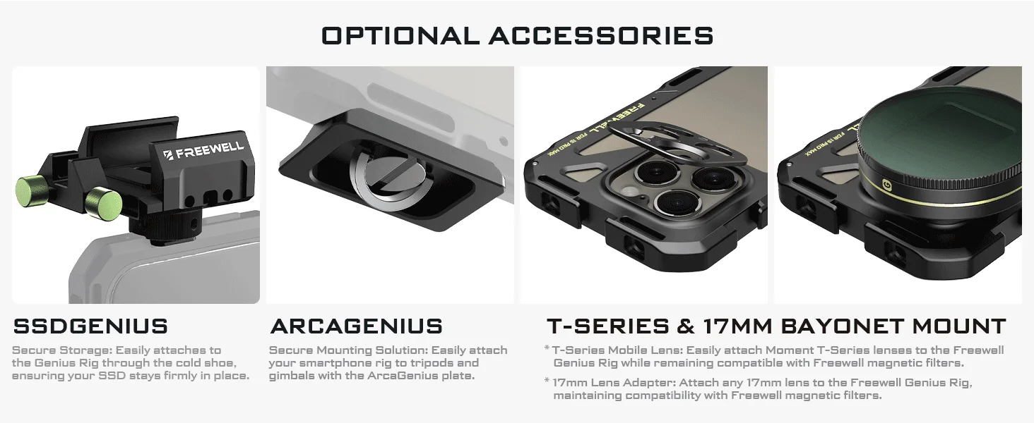Freewell multifuncional smartphone rig gaiola compatibilidade