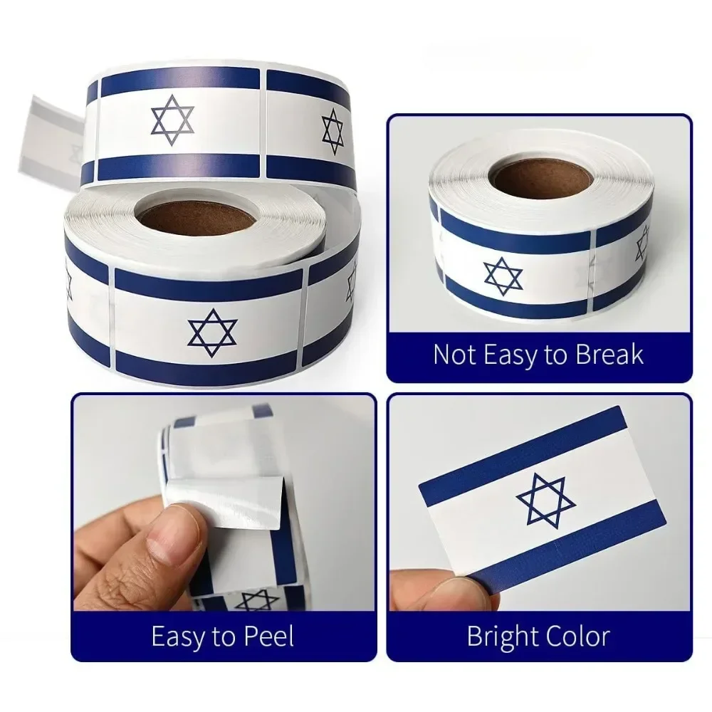 Israel Flag Stickers - Coated Paper Decals with Israeli Flag Design, Perfect for Laptops, Windows, Cars and More!