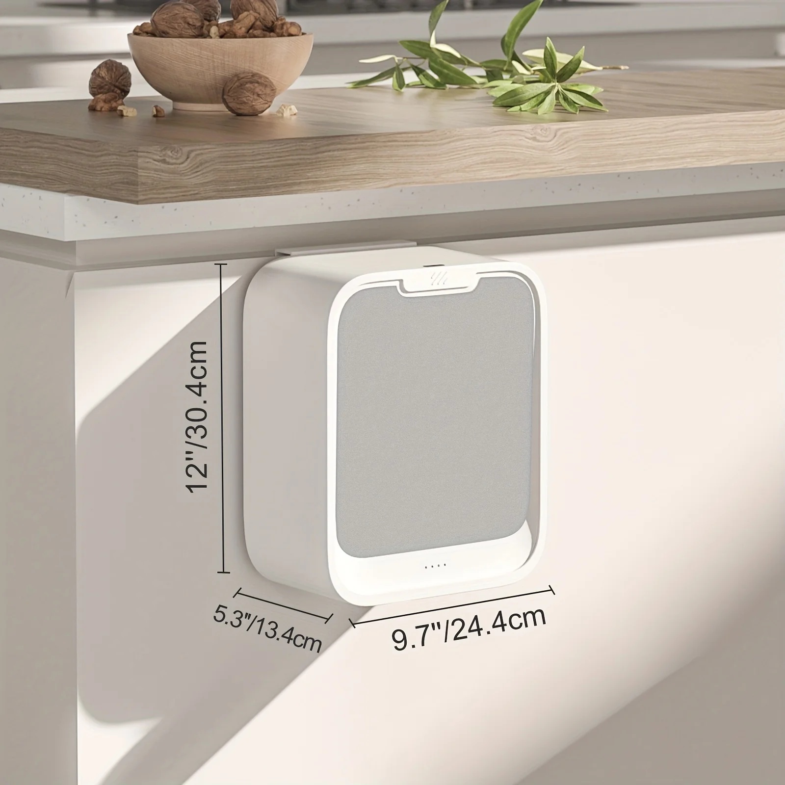 Motion Sensor Wall-Mounted Trash Can - Smart Kitchen Waste Bin with Lid for Cabinet Door
