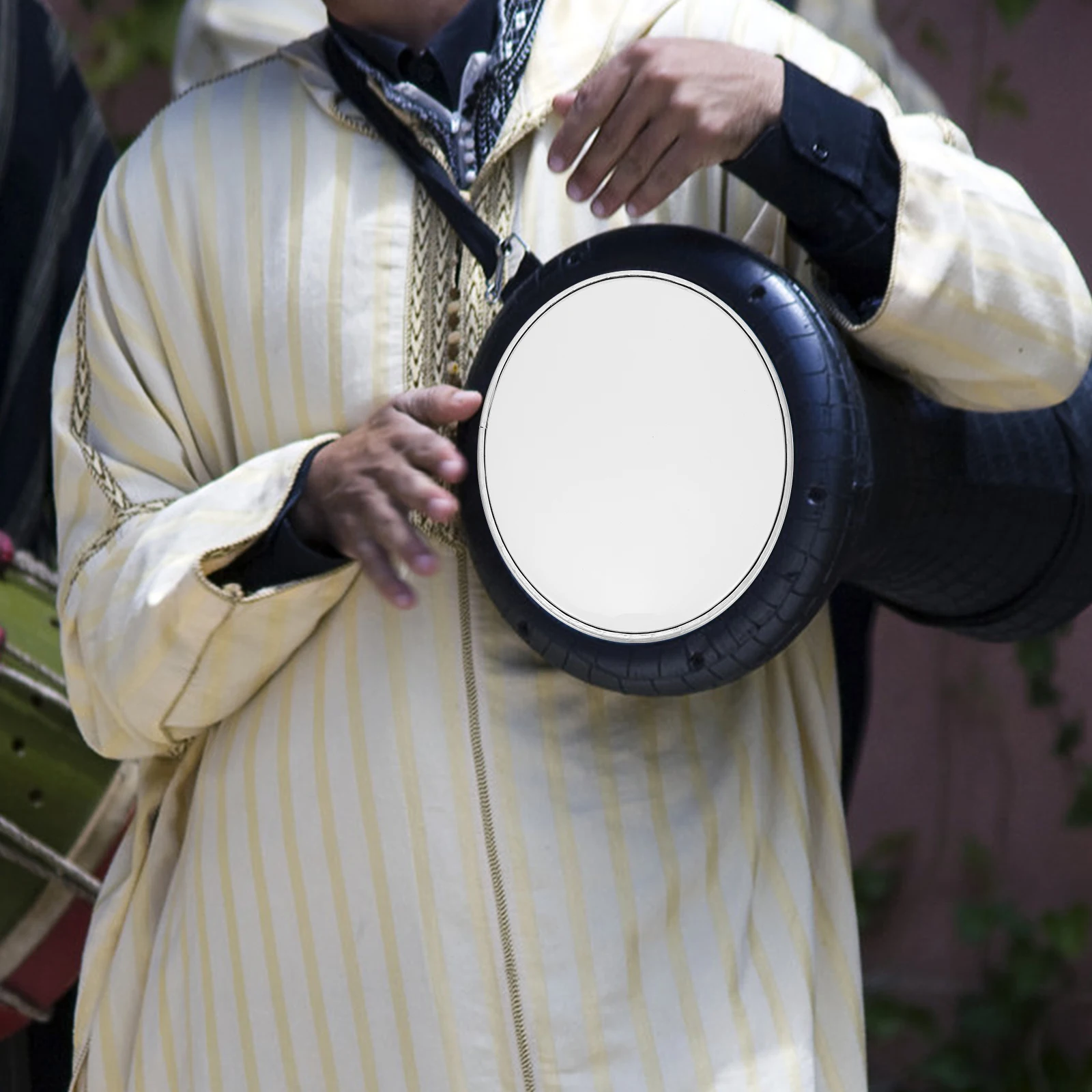 

10 Inch Skin White Drumhead Kit Bass Sound Improve Skills Stable Metal Ring Percussion Part Musical Instrument Accessory Drum