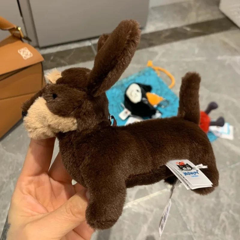 【IN STOCK】JELLYCAT UK Fun Cute Dachshund Plush Doll Bag Pendant With Bag Jellycat Puppy Plush Keychain Birthday Christmas Gift