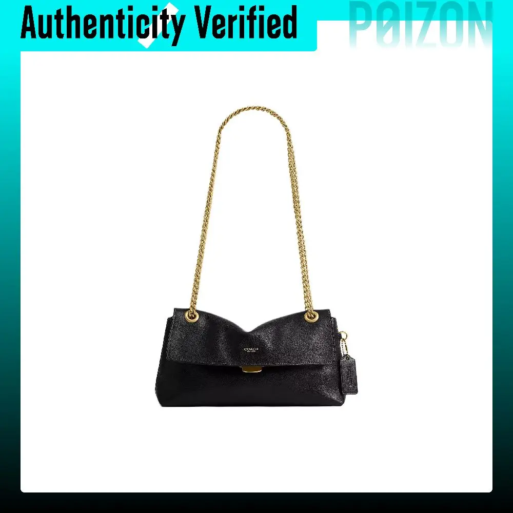 COACH Chelsea Cow Leather Shoulder Bags Large Women's Black CFR28-B4BK